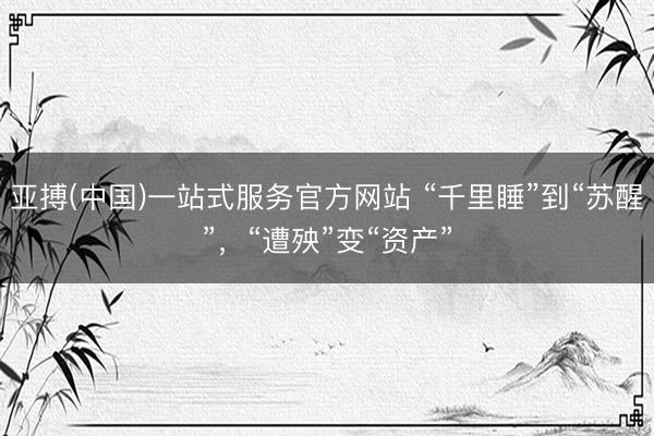 亚搏(中国)一站式服务官方网站 “千里睡”到“苏醒”，“遭殃”变“资产”