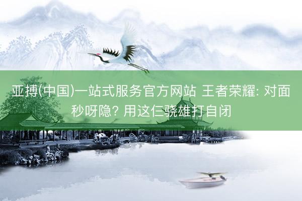 亚搏(中国)一站式服务官方网站 王者荣耀: 对面秒呀隐? 用这仨骁雄打自闭