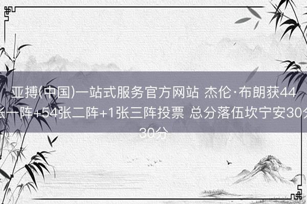 亚搏(中国)一站式服务官方网站 杰伦·布朗获44张一阵+54张二阵+1张三阵投票 总分落伍坎宁安30分