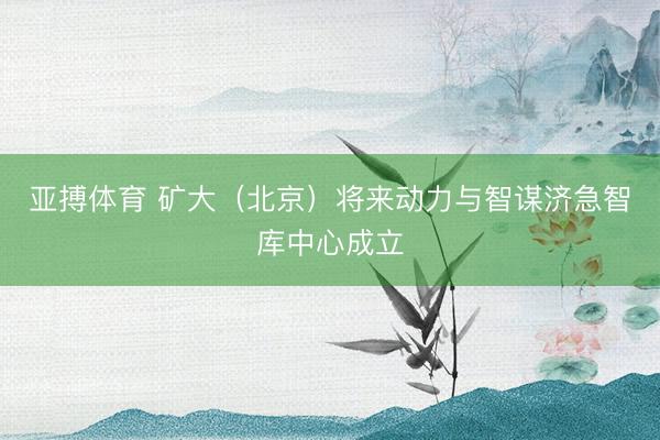 亚搏体育 矿大(北京)将来动力与智谋济急智库中心成立