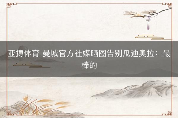 亚搏体育 曼城官方社媒晒图告别瓜迪奥拉：最棒的
