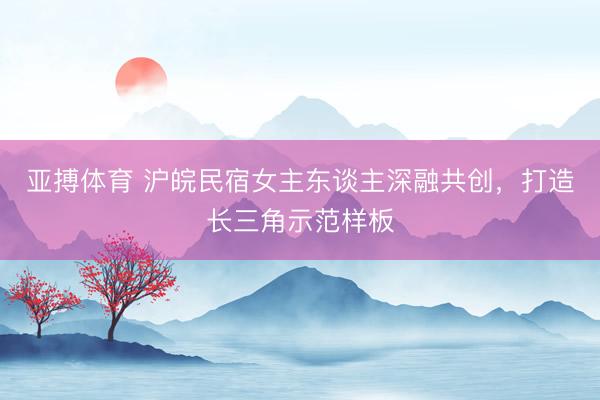 亚搏体育 沪皖民宿女主东谈主深融共创，打造长三角示范样板